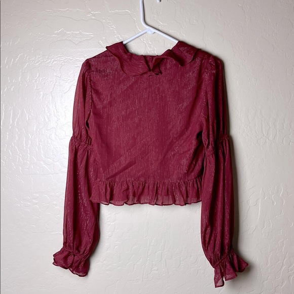 Privacy Please Bardot Blouse In Burgundy - Size S - Picture 4 of 11